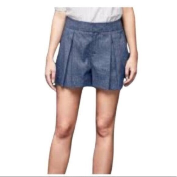 GAP  Chambray High Waste Shorts Size 14 - Picture 1 of 4
